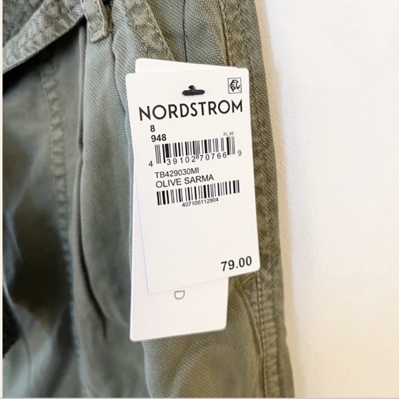 Treasure & Bond Nordstrom Paperbag Ankle Fit Pants Size 8 Olive Green NEW Chino - Picture 4 of 10
